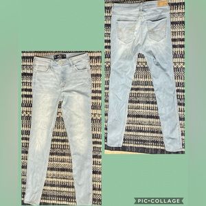 Hollister Size 5R light blue straight legged high rise jeans
